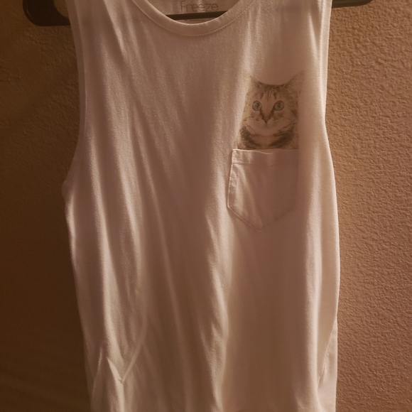 Freeze Tops - Cat Pocket Tank Top